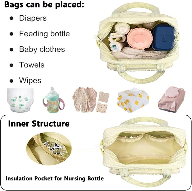 NIKUKY Baby Diaper Bag Tote, Cute Small Crossbody Nappy Mommy Bag, Lightweight Travel & Hospital Multifunction Storage Tote - Image 5